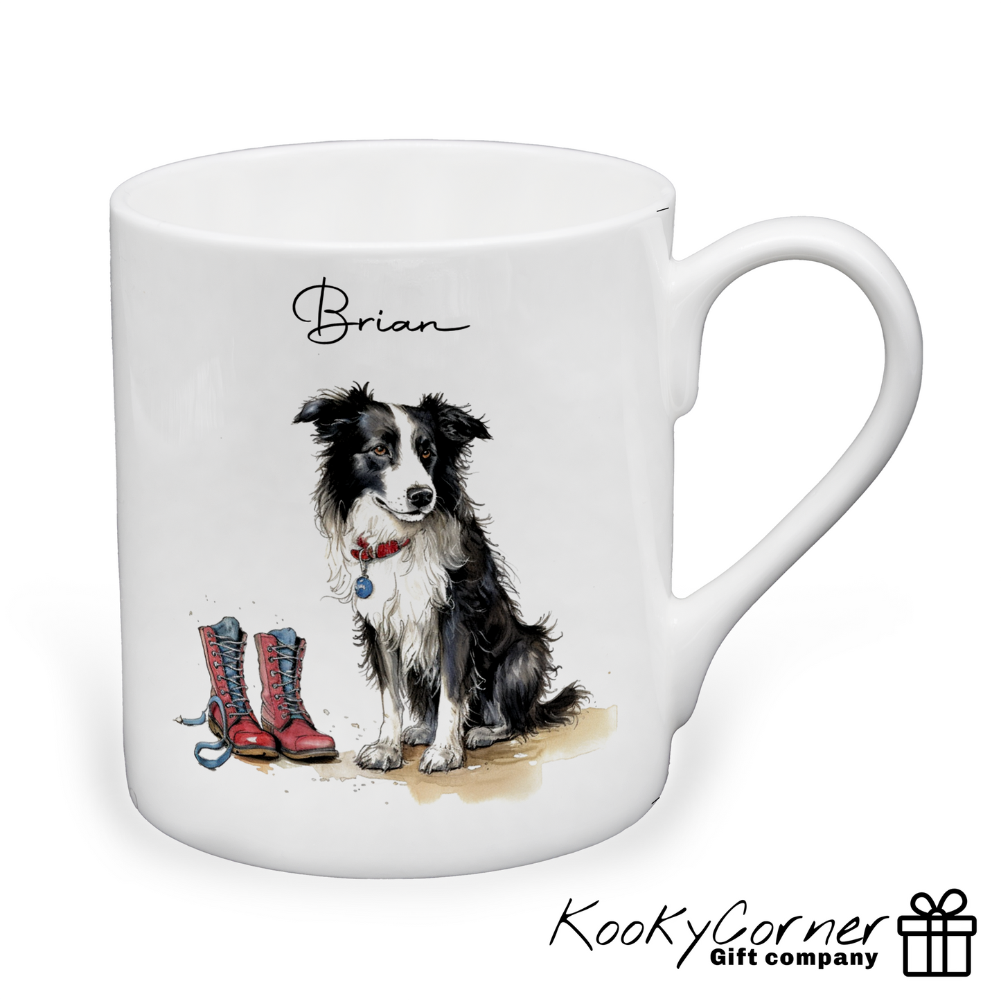 Border Collie "Boots Are Made For Walking" China Mug