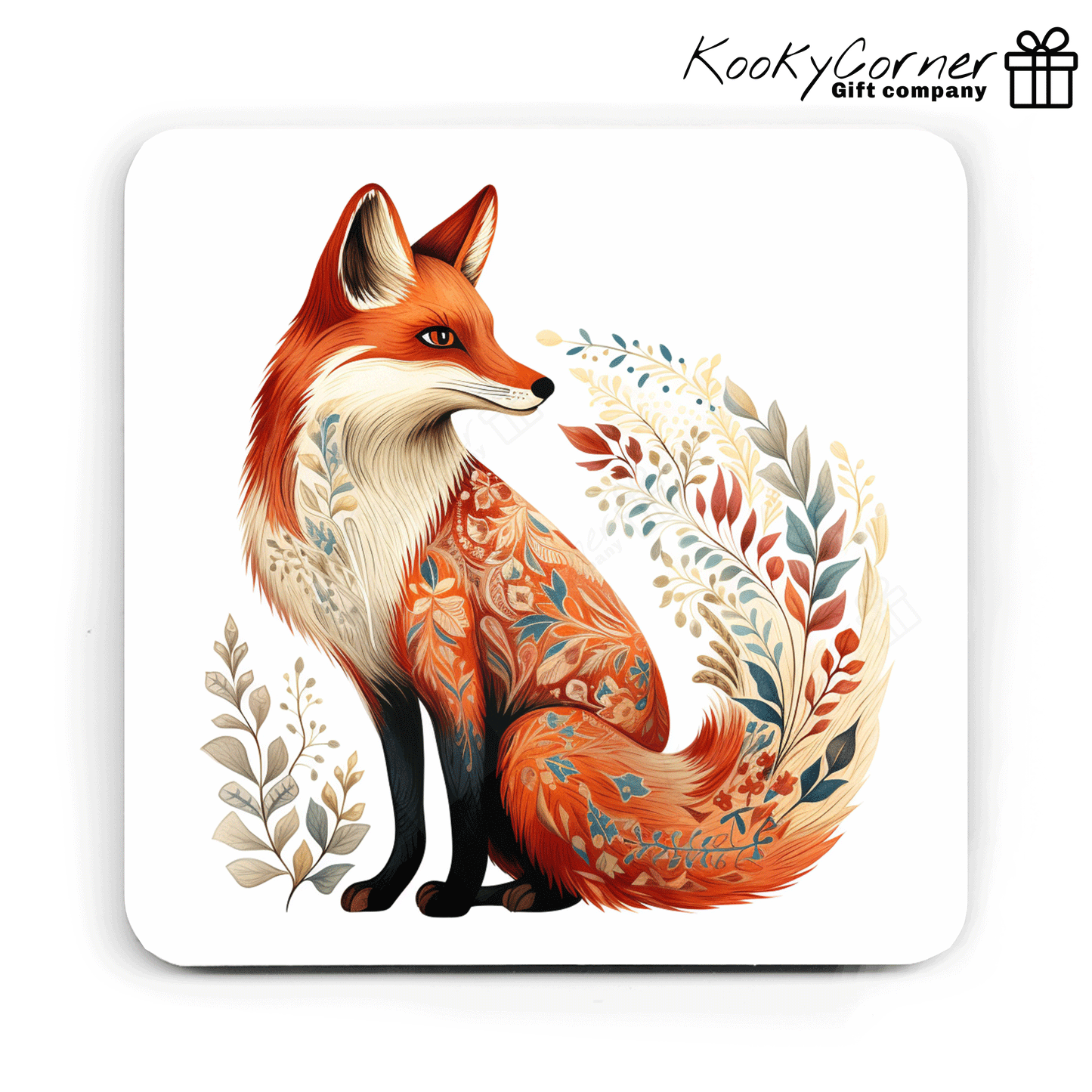 Fokelore Fox Hardwood Coaster Set