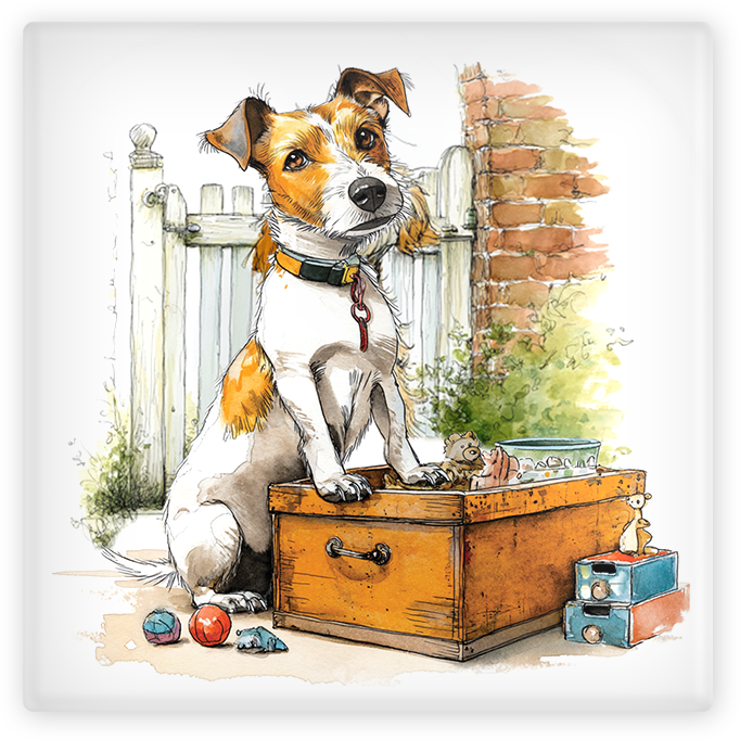 Jack Russell Glass Coaster Set