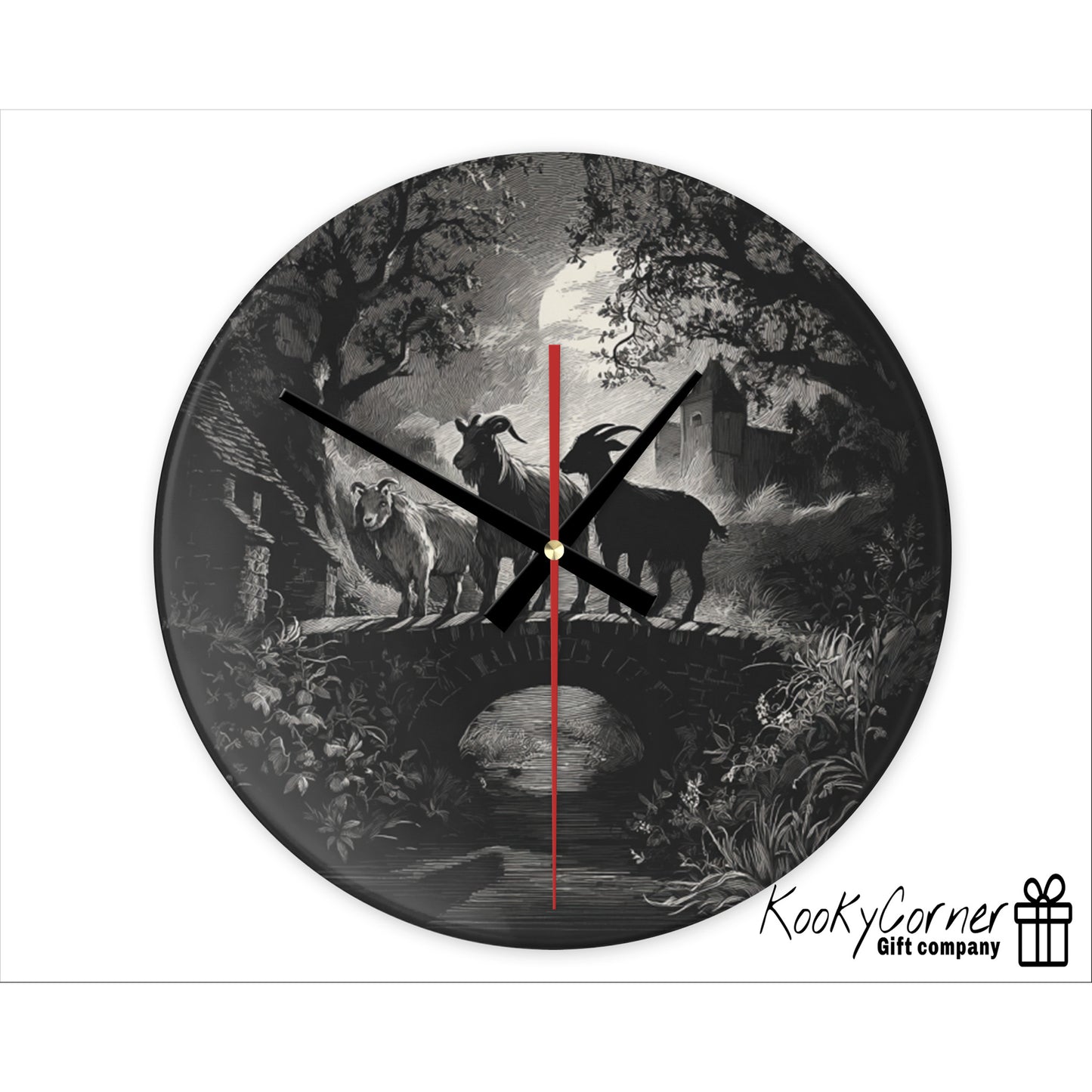 The Three Billy Goats Gruff Wall Clock (20cm)