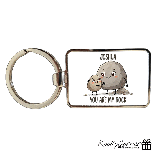 Personalised “You Are My Rock” Keyring