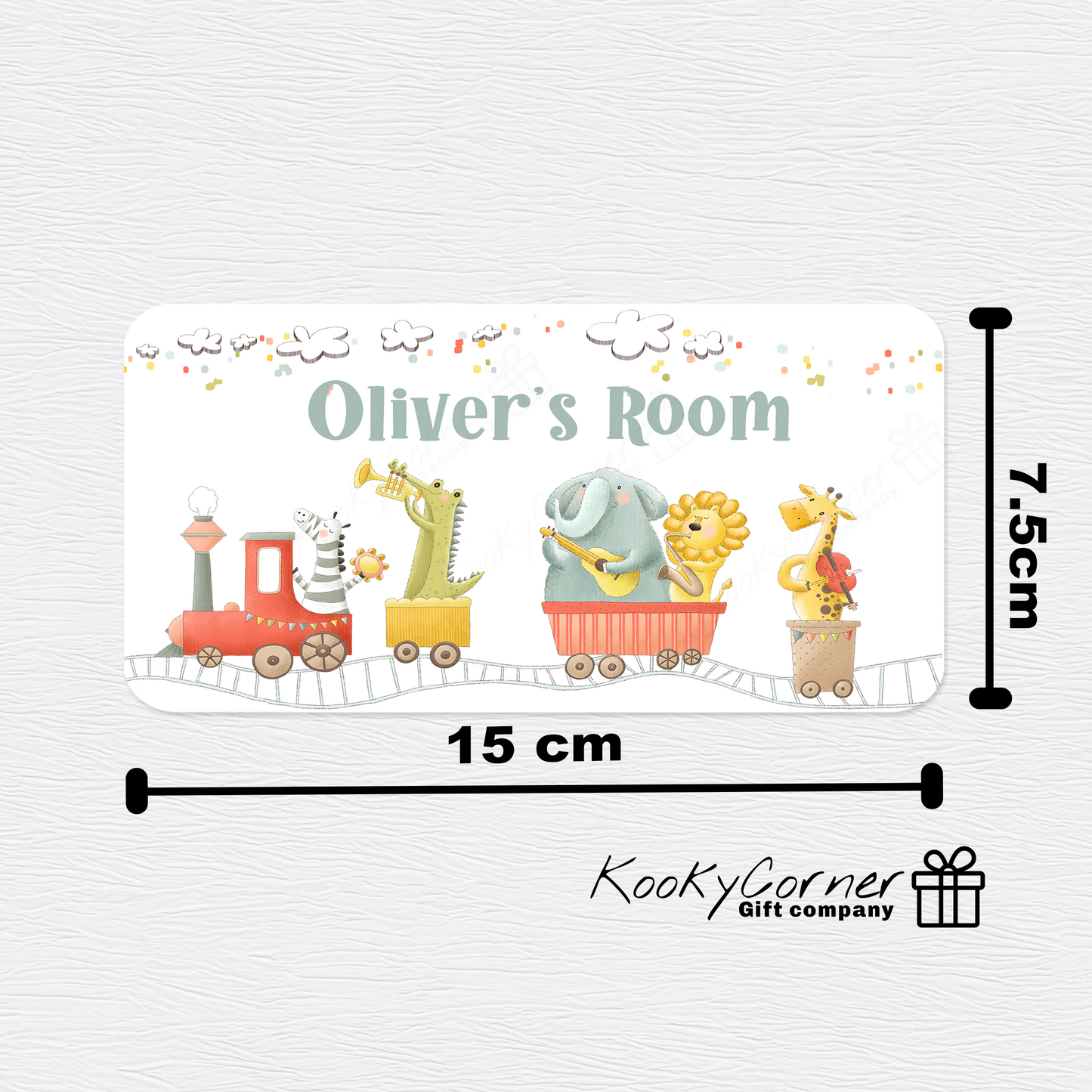 Animal Train Personalised Children's Door Plaque