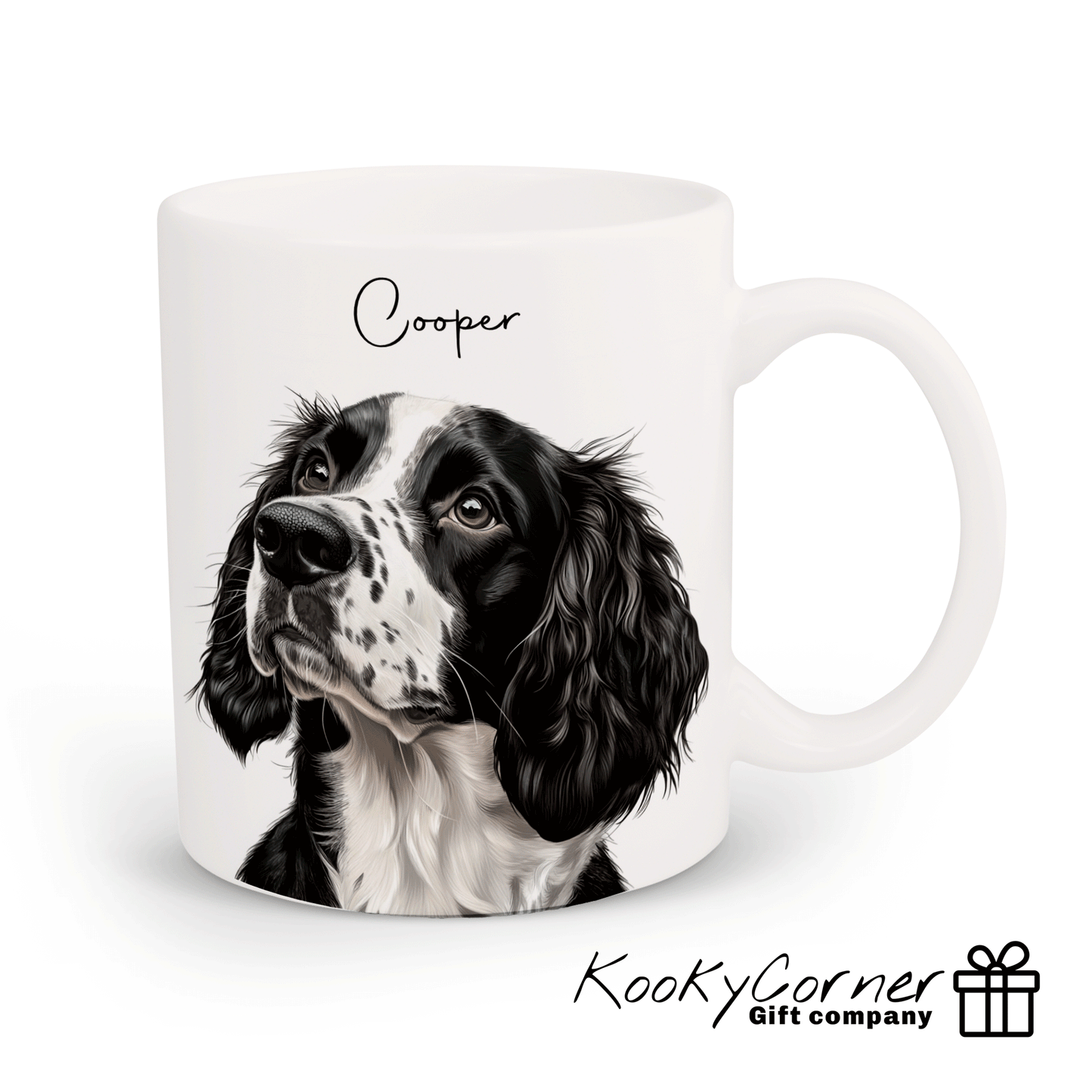 Black And White Springer Spaniel Adult Mug