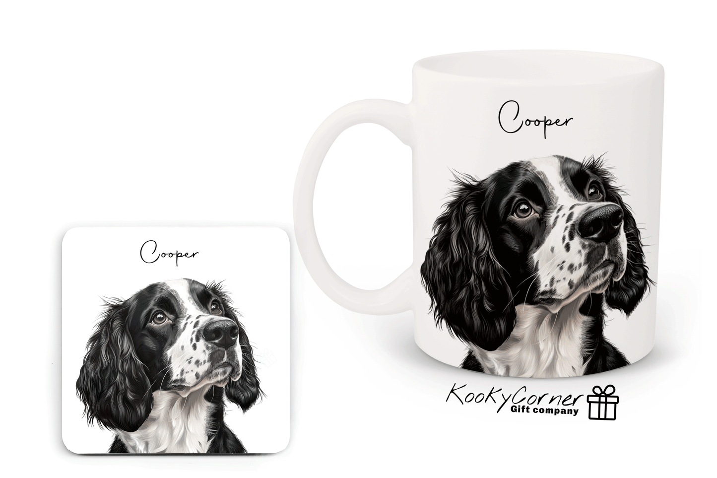Black And White Springer Spaniel Adult Mug