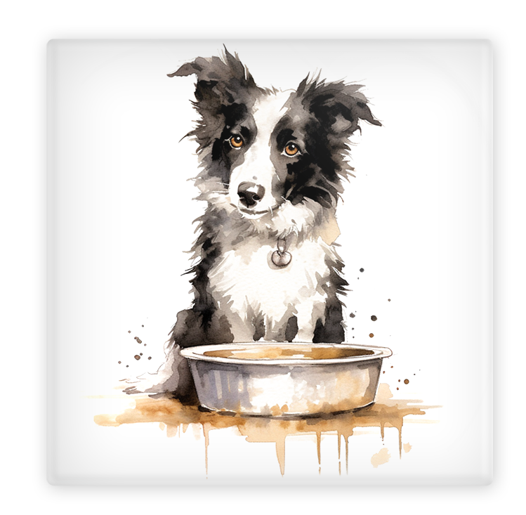 Border Collie Glass Coaster Set
