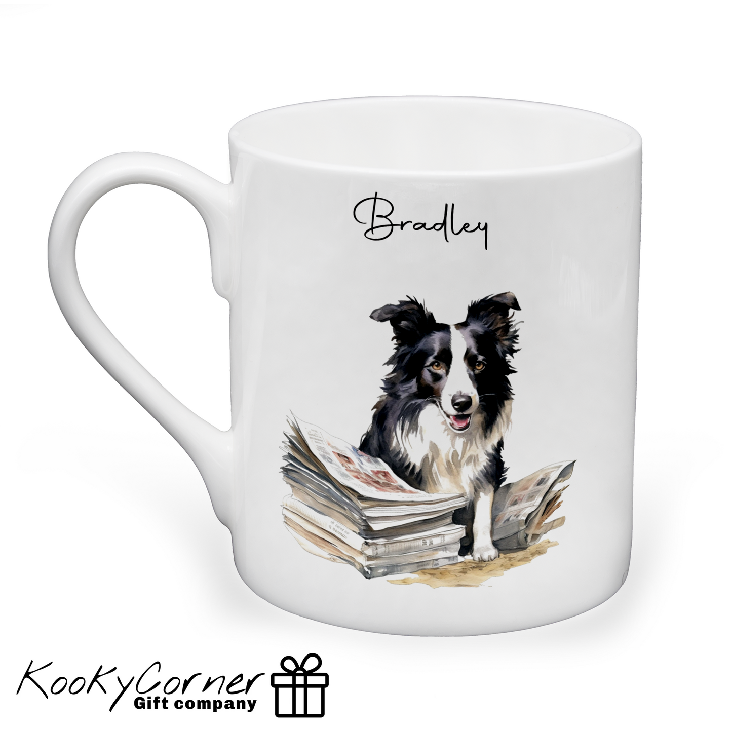 Border Collie "Read All About It" China Mug