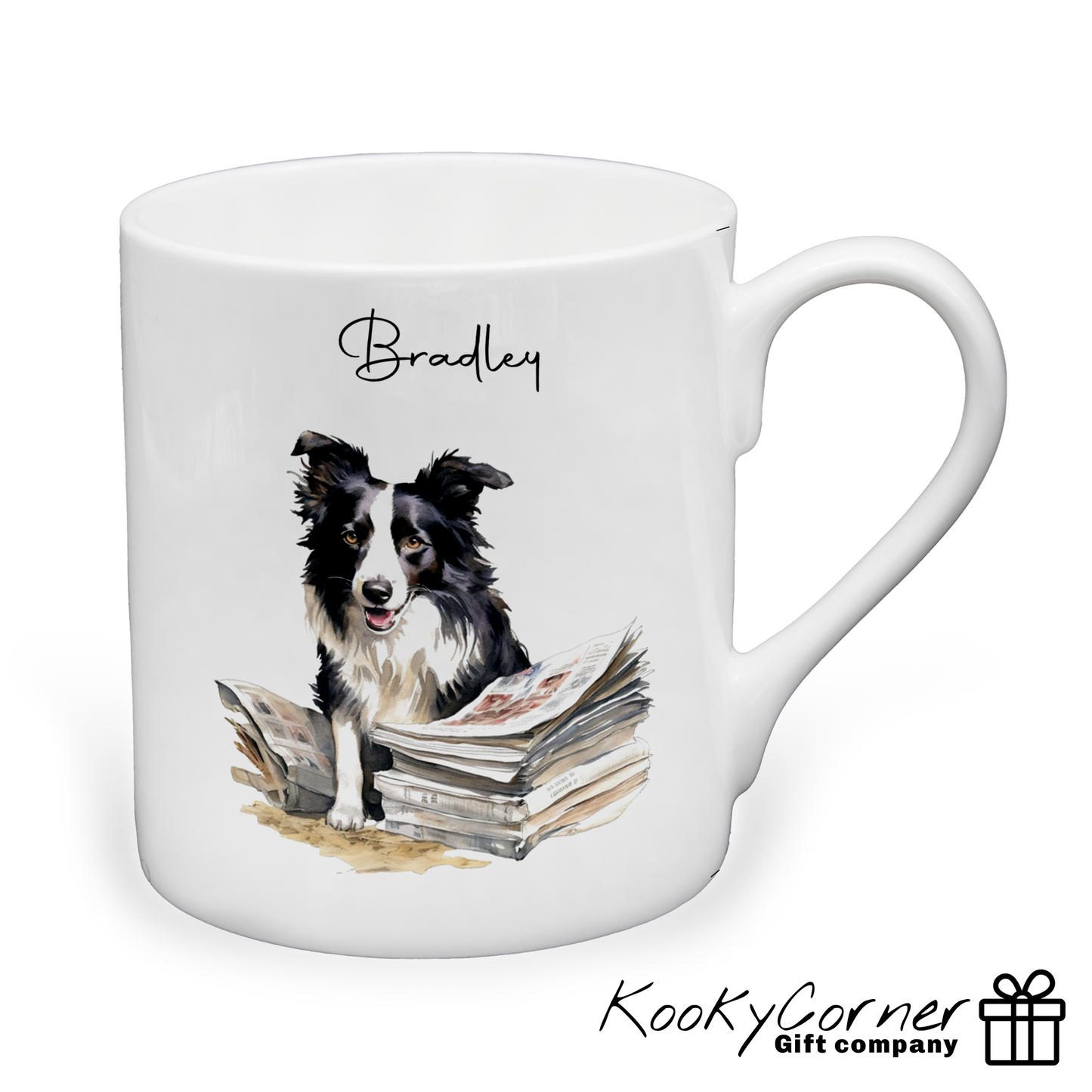 Border Collie "Read All About It" China Mug