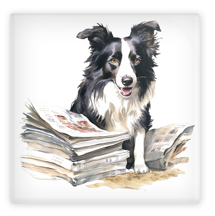 Border Collie Glass Coaster Set