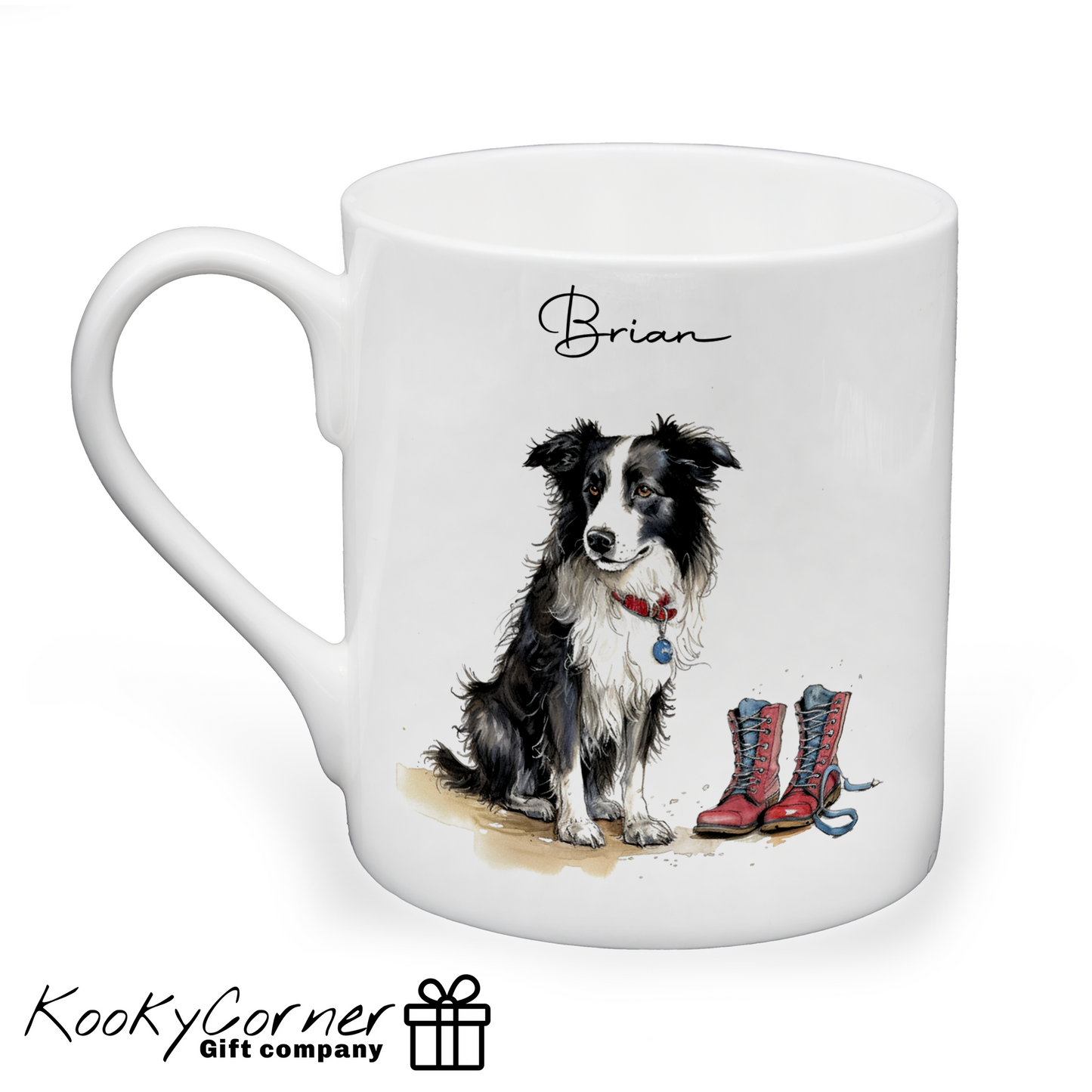Border Collie "Boots Are Made For Walking" China Mug
