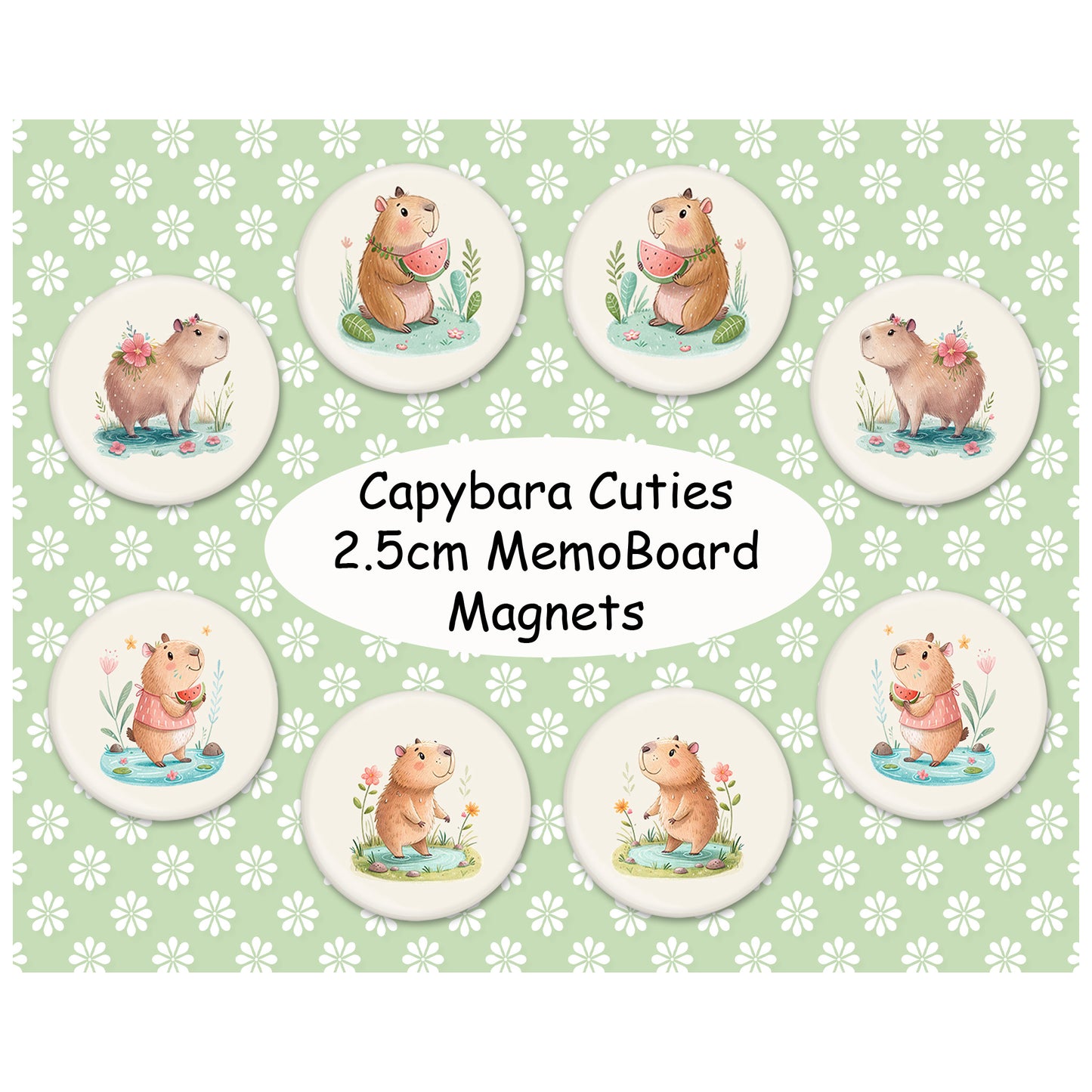 Capybara Cuties Memo Board Magnets