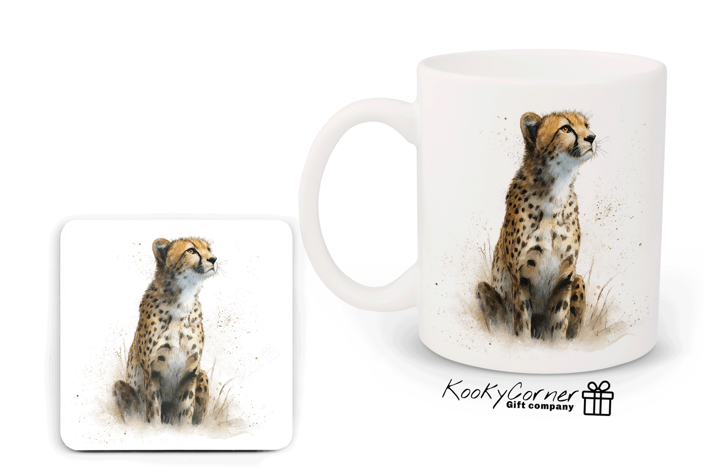 Cheetah Watercolour Splash Art Mug