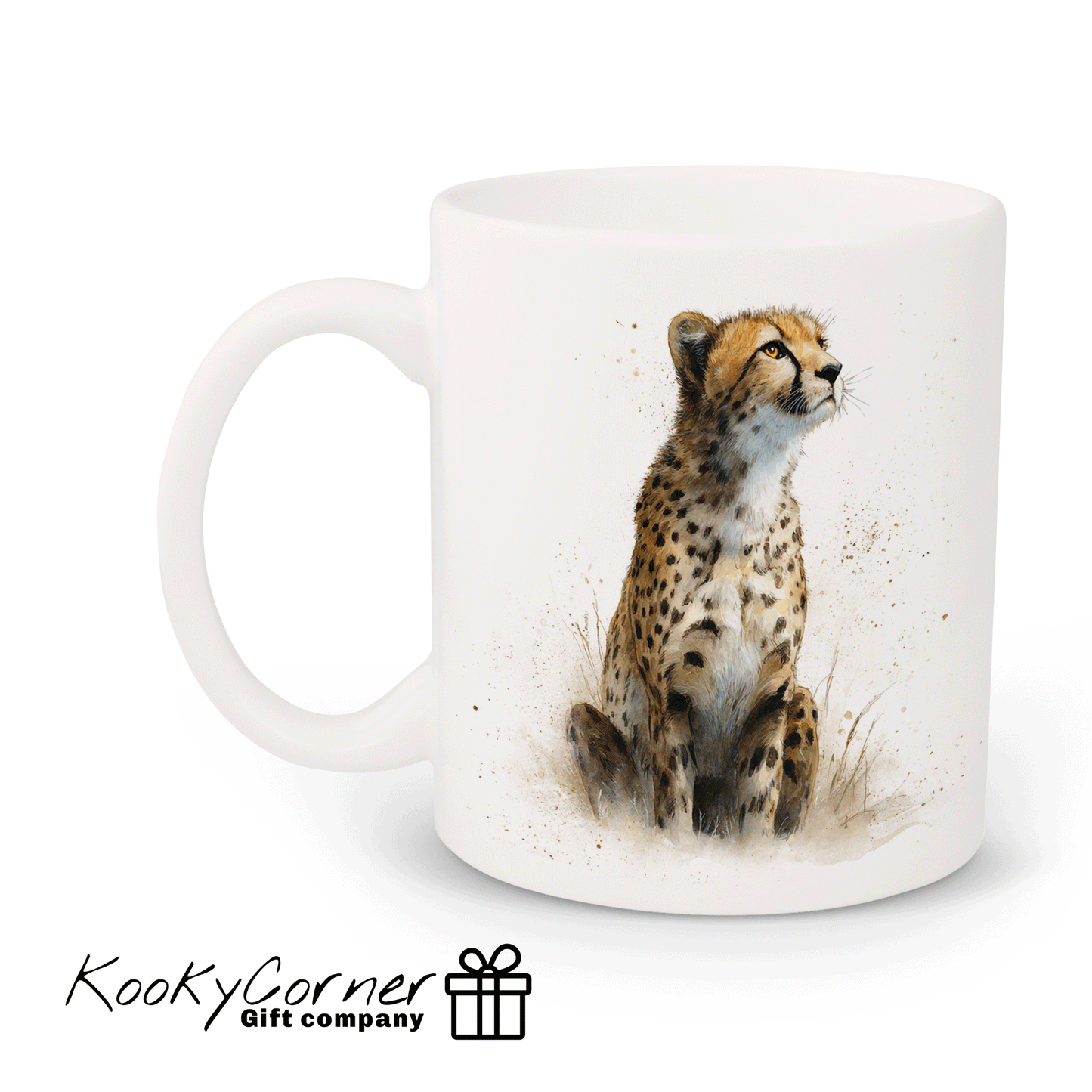Cheetah Watercolour Splash Art Mug