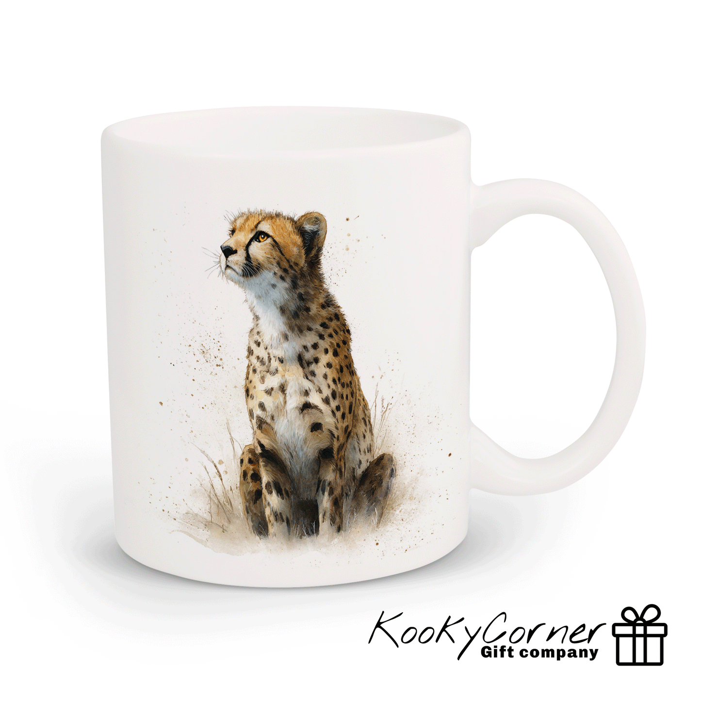 Cheetah Watercolour Splash Art Mug