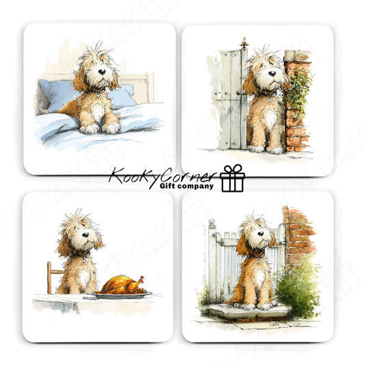 Cockapoo Hardwood Coaster Set