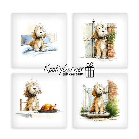 Cockapoo Glass Coaster Set