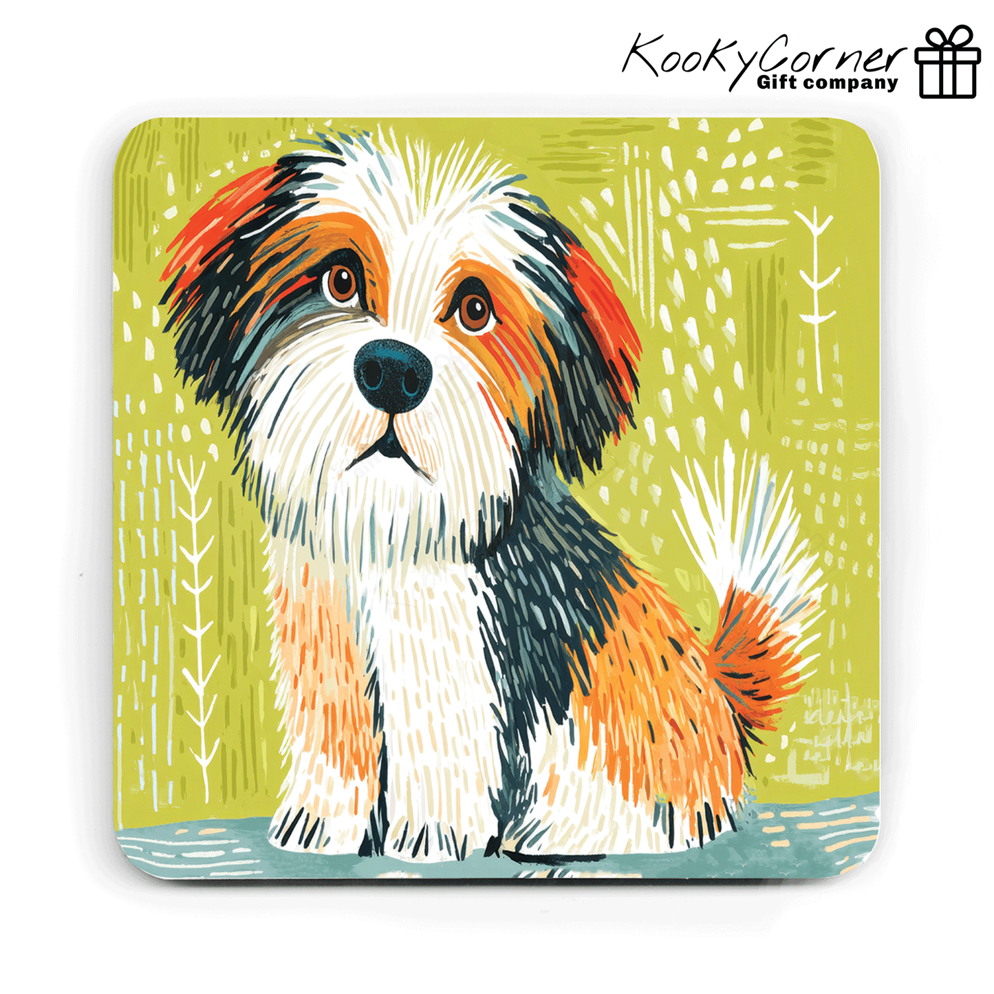 Doodle Dogs Hardwood Coaster Set