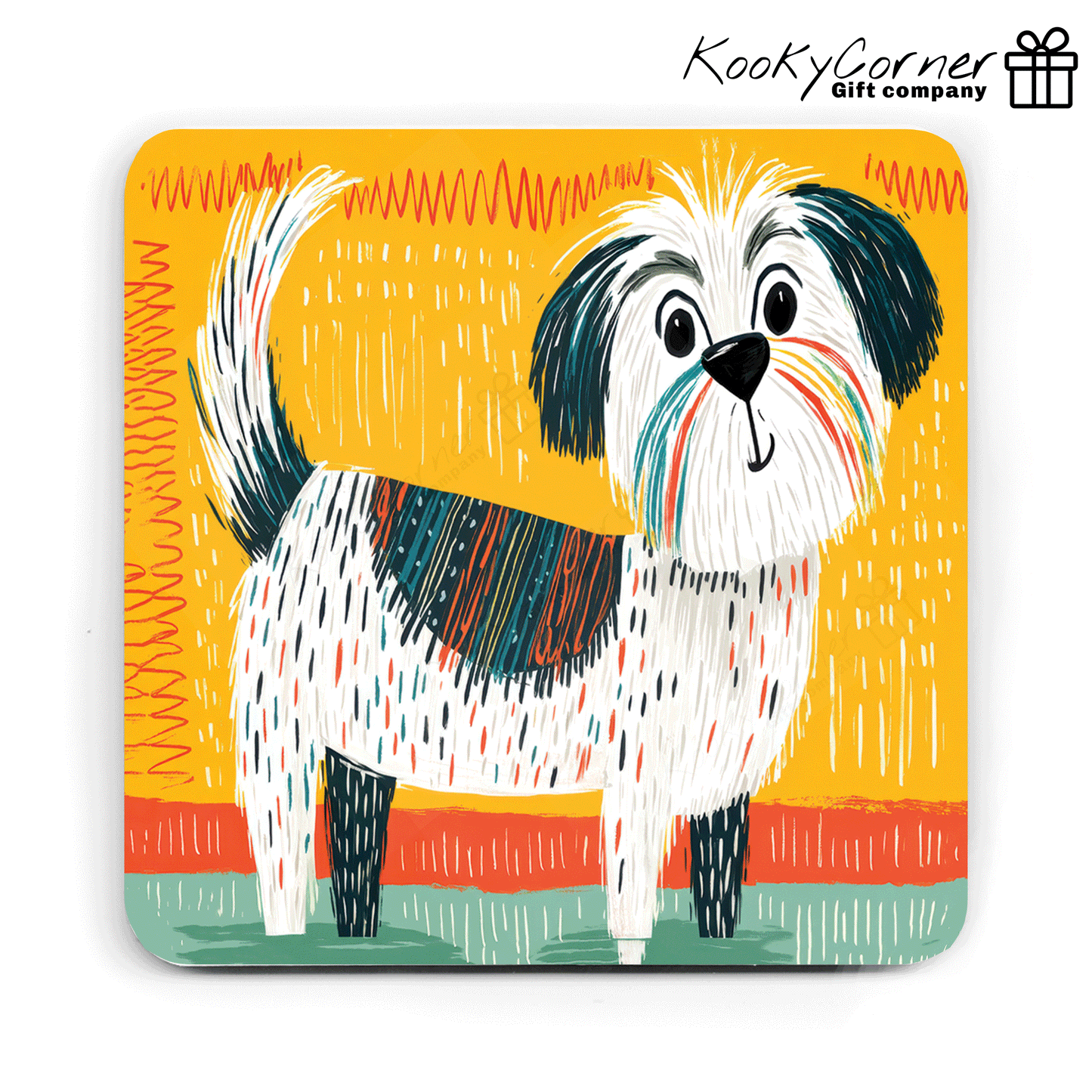 Doodle Dogs Hardwood Coaster Set