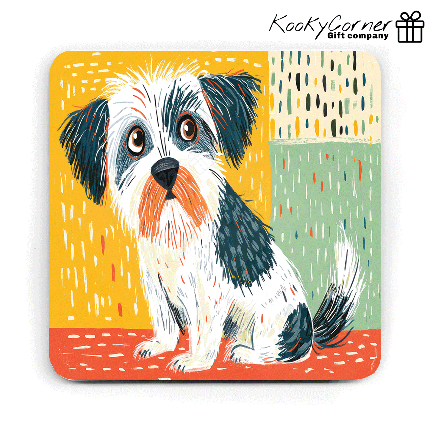 Doodle Dogs Hardwood Coaster Set