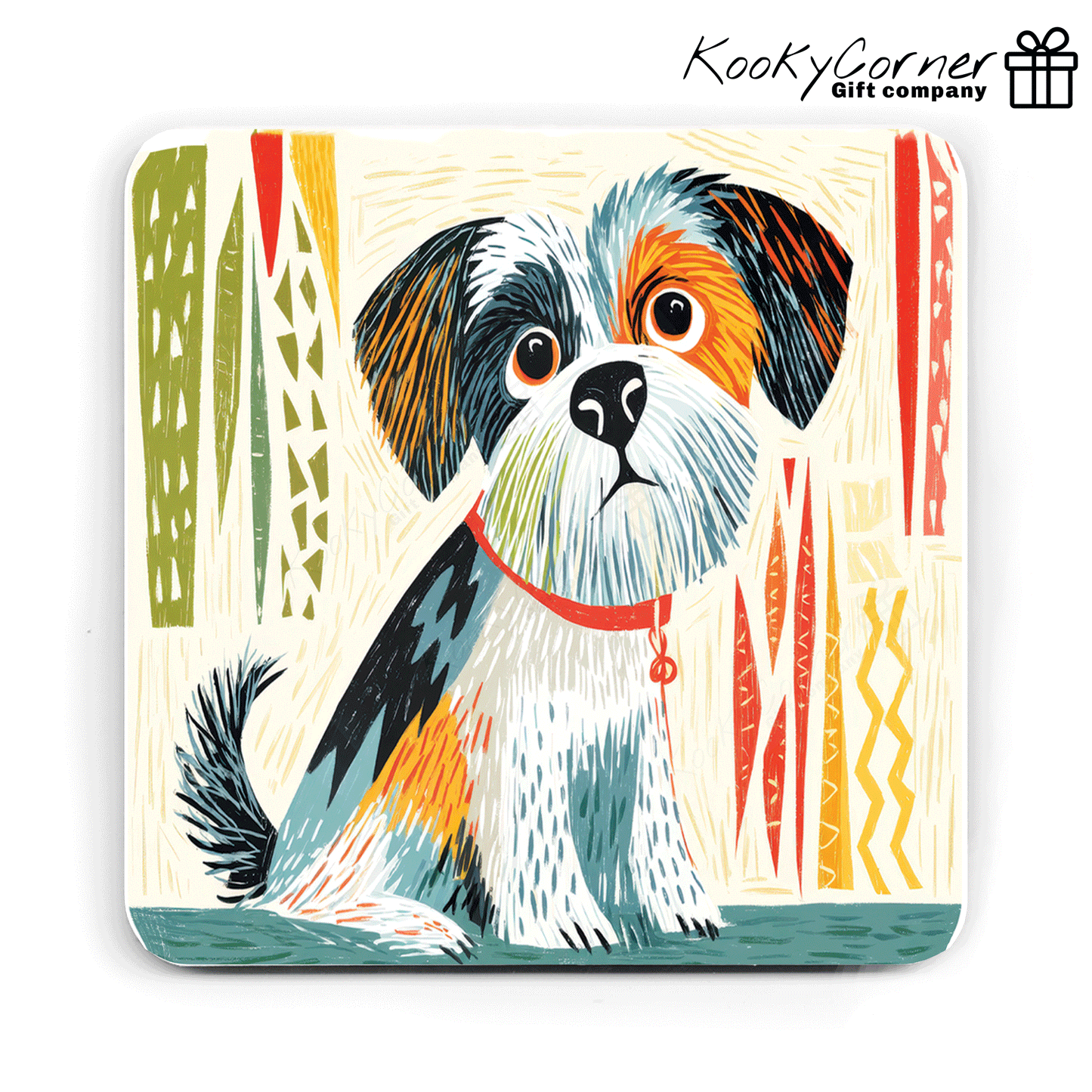 Doodle Dogs Hardwood Coaster Set