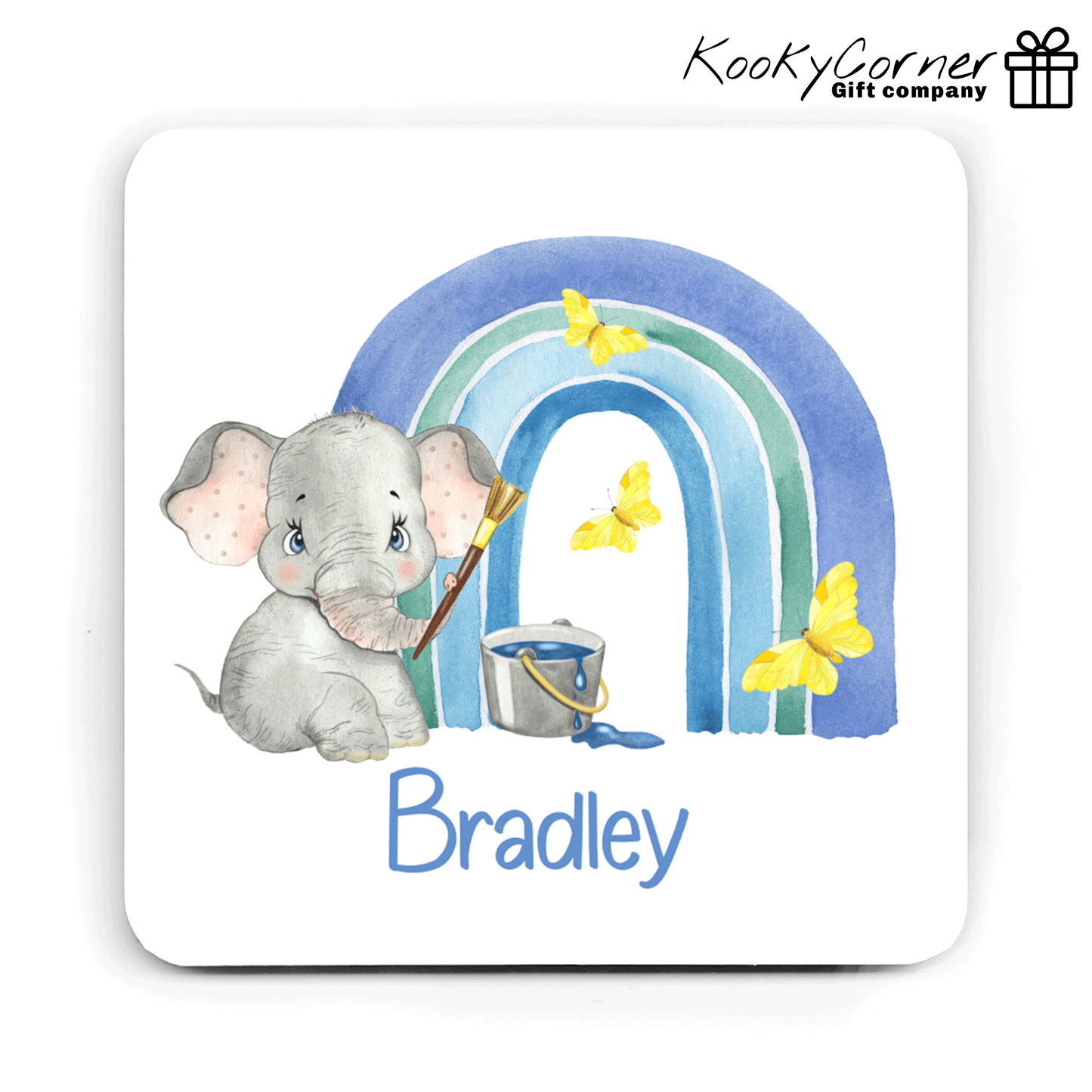 Elephant Rainbow Blue Children's Mug