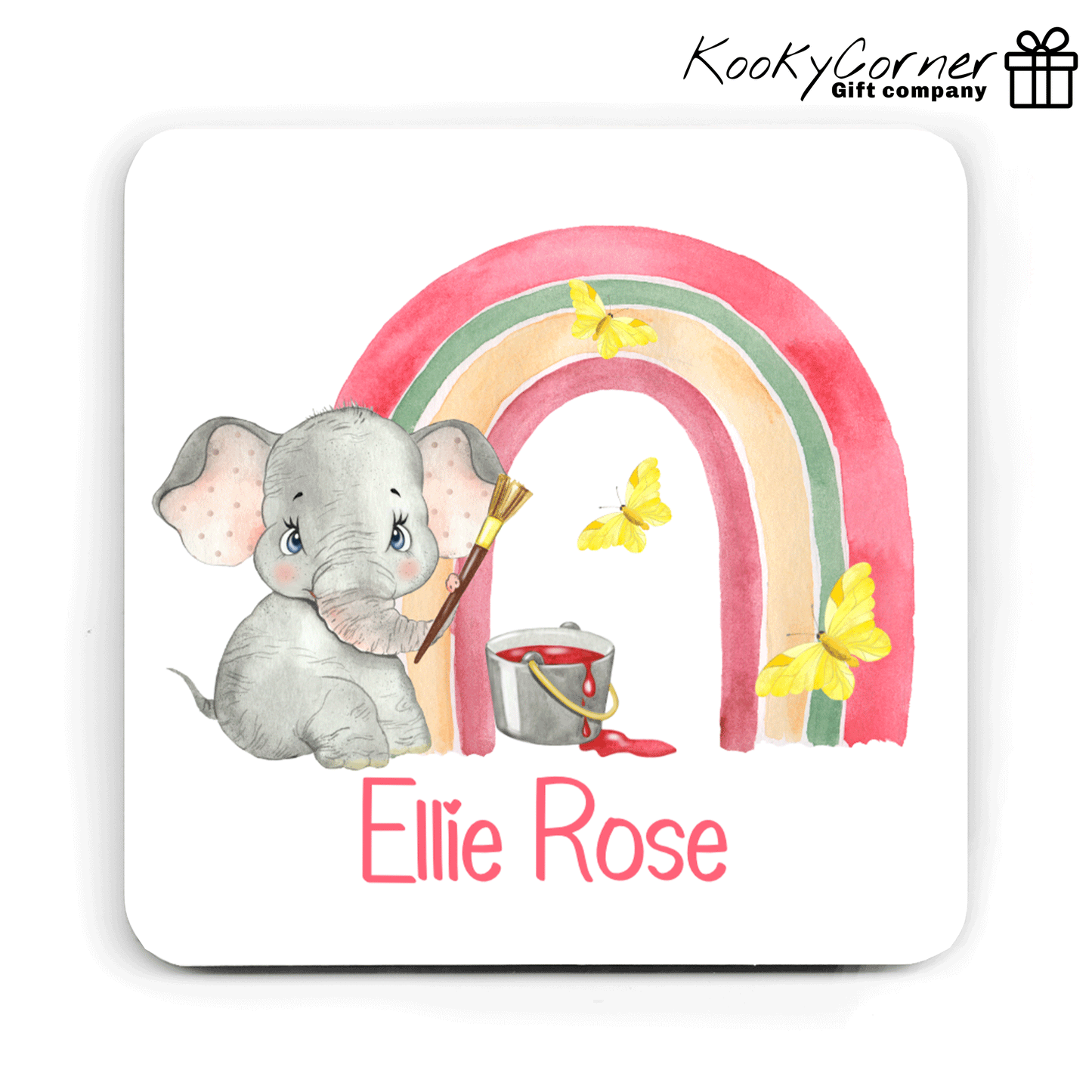 Elephant Rainbow Pink Children's Mug