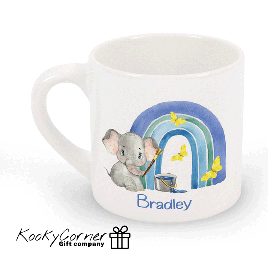 Elephant Rainbow Blue Children's Mug