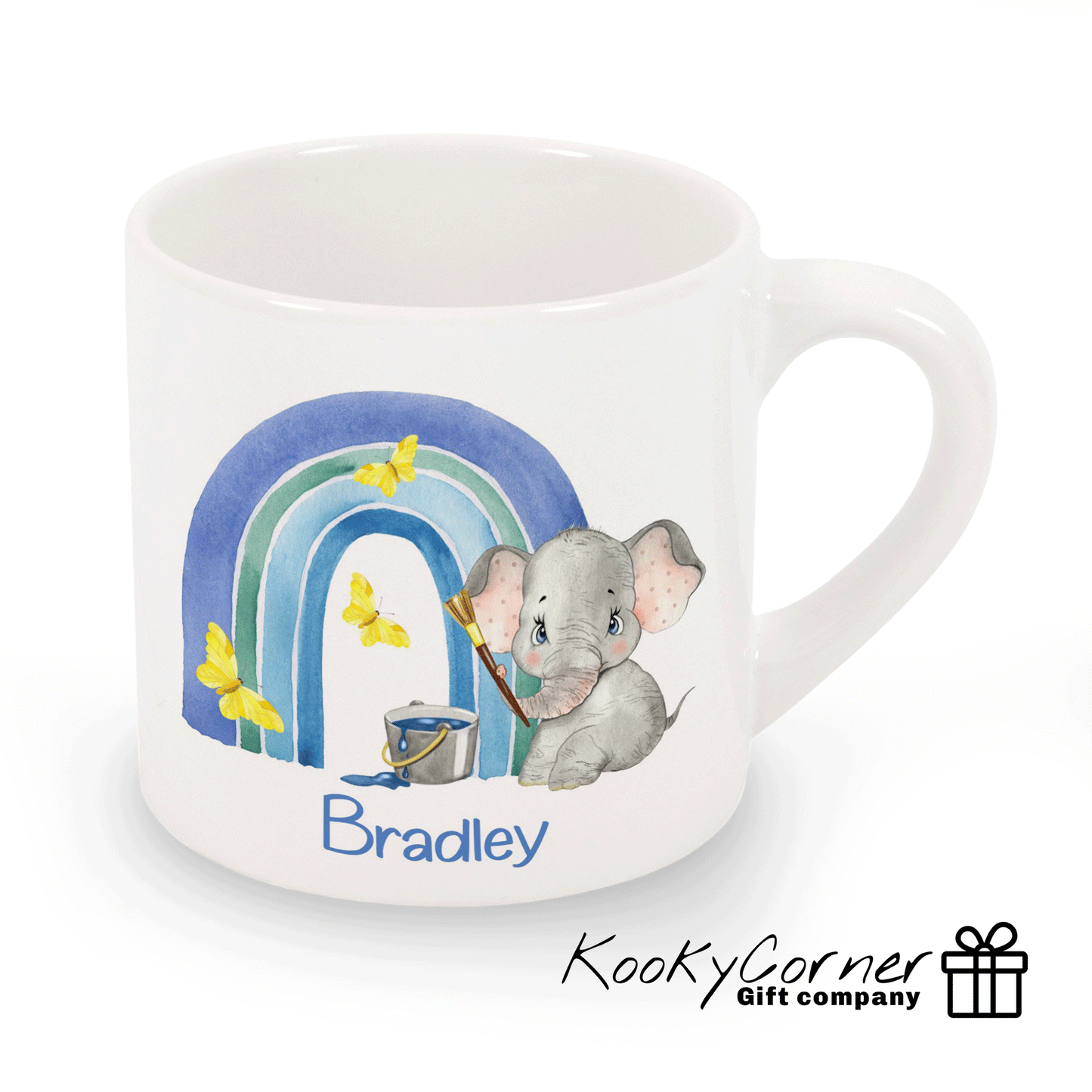 Elephant Rainbow Blue Children's Mug