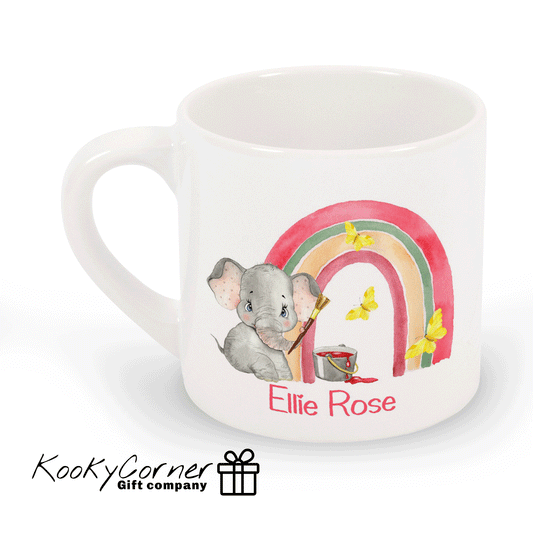 Elephant Rainbow Pink Children's Mug