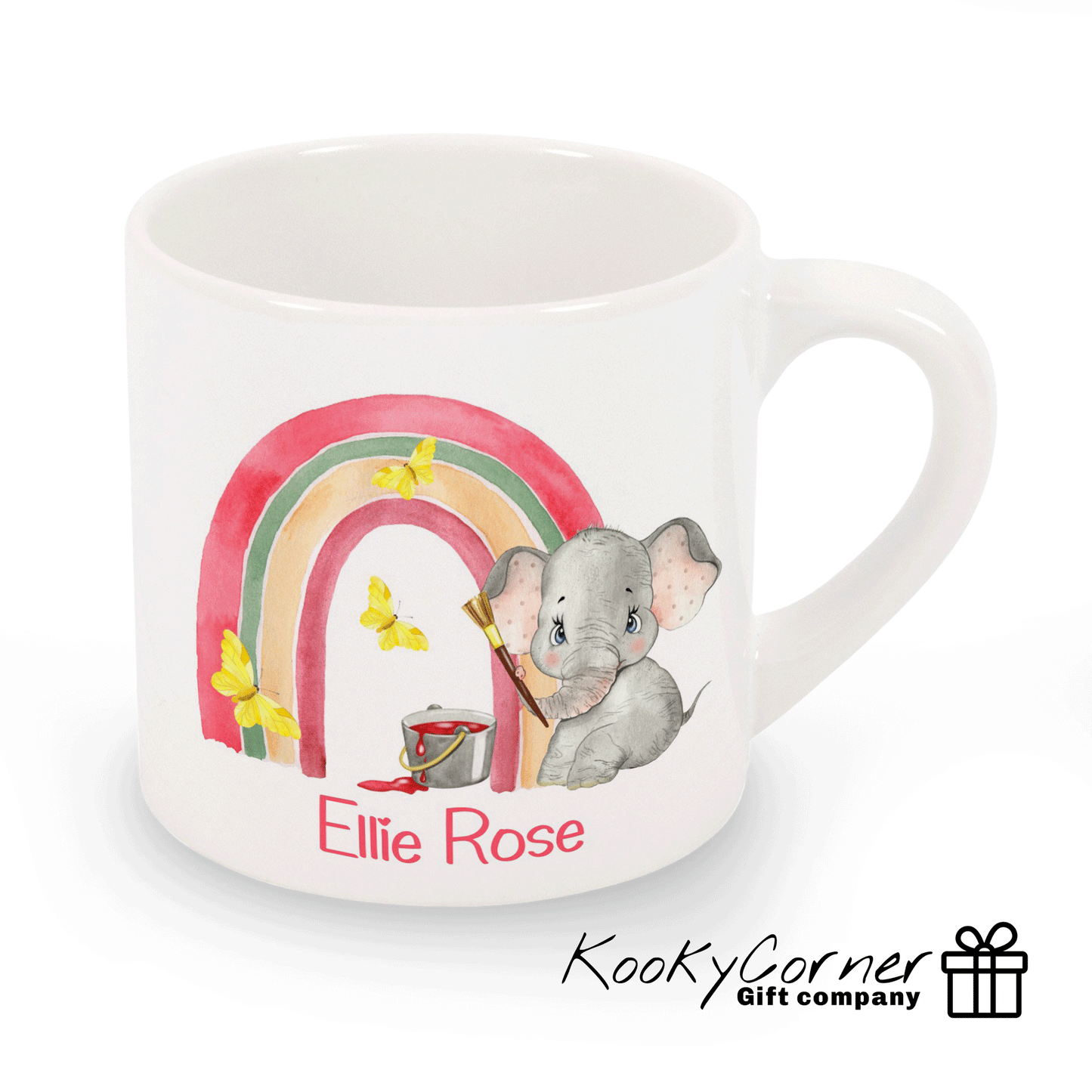 Elephant Rainbow Pink Children's Mug