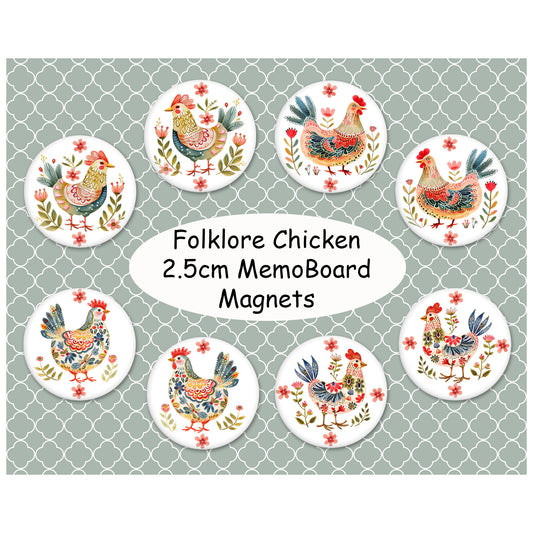 Folklore Chicken Memo Board Magnets