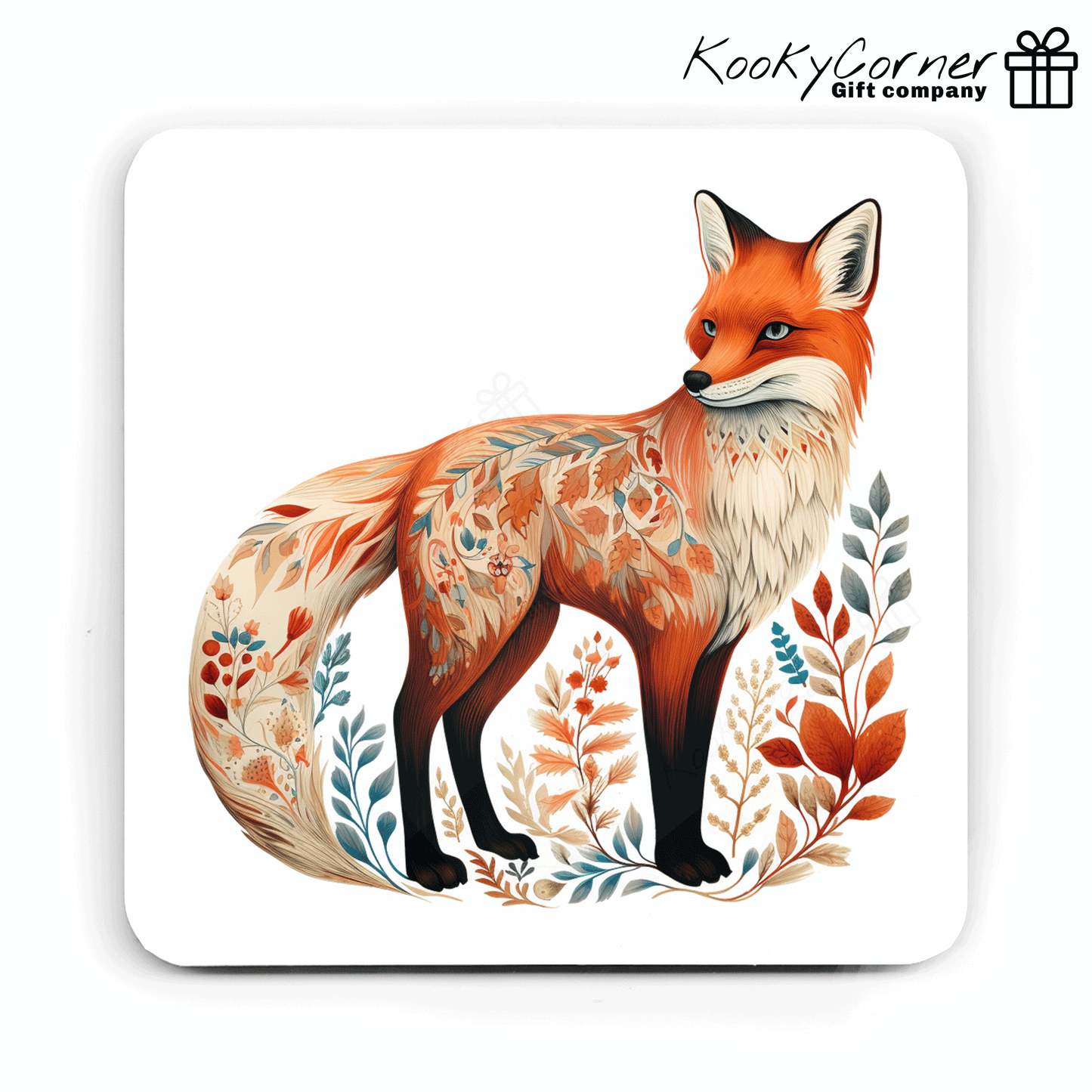 Fokelore Fox Hardwood Coaster Set