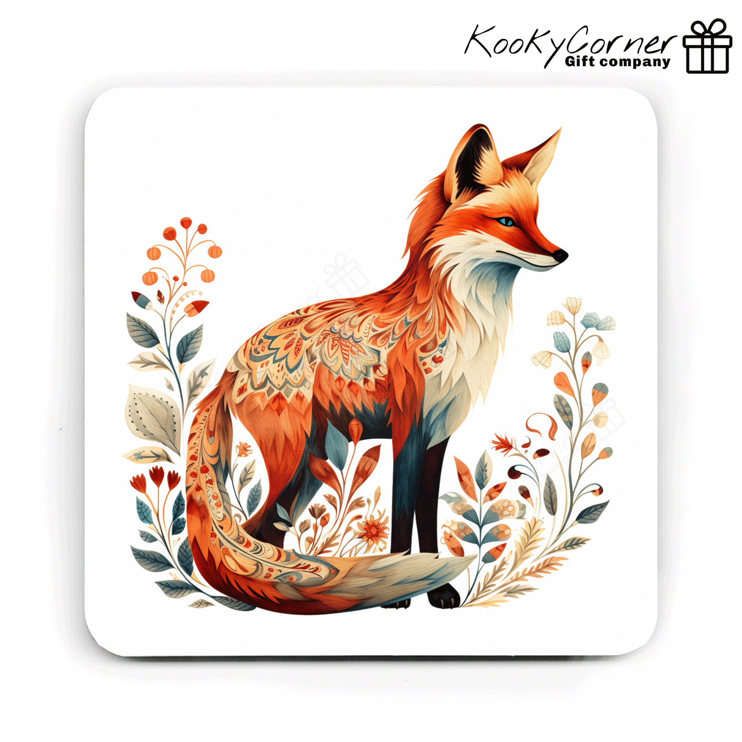 Fokelore Fox Hardwood Coaster Set