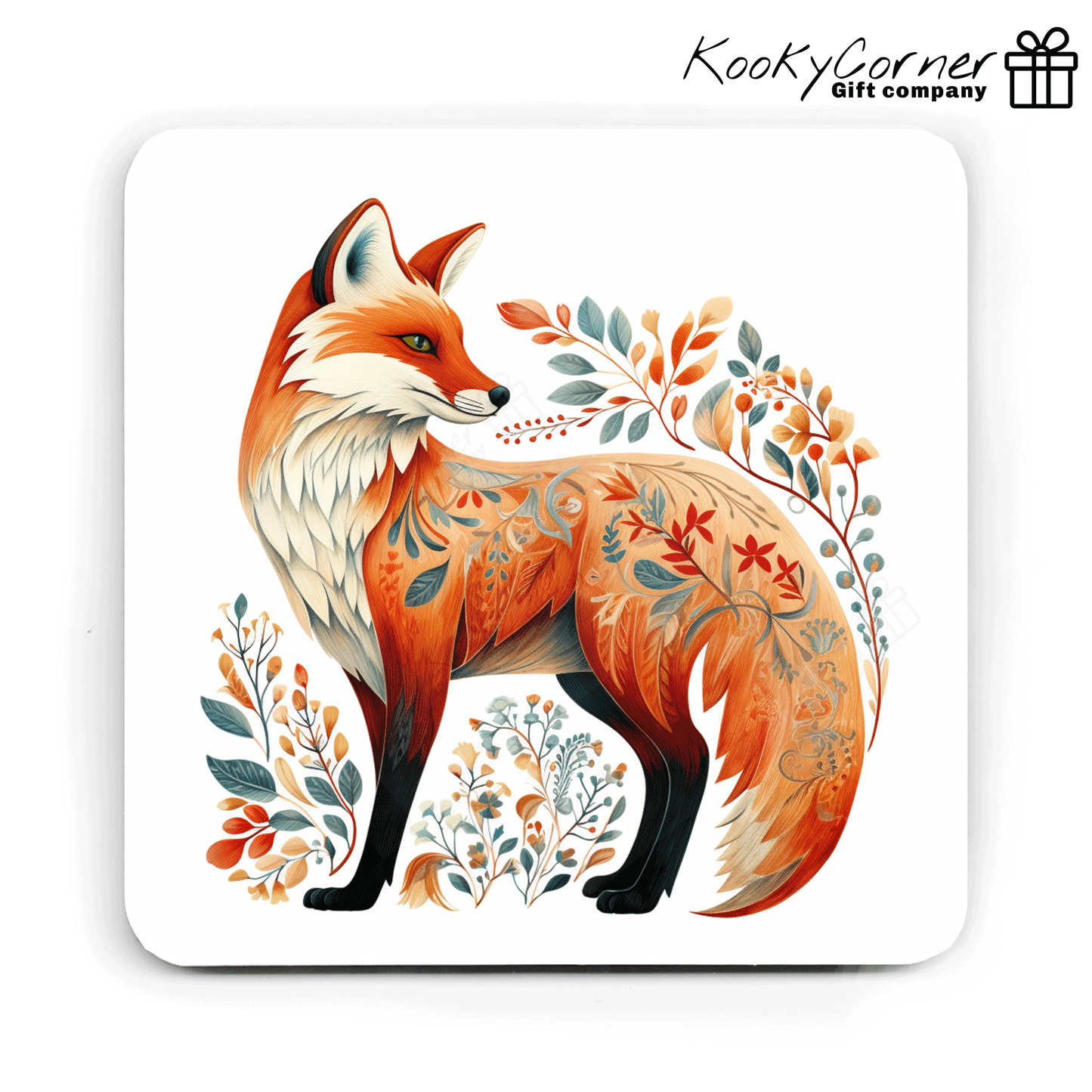Fokelore Fox Hardwood Coaster Set