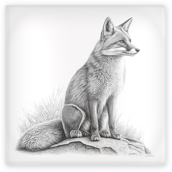 Woodland Animal Sketch Glass Coaster Set