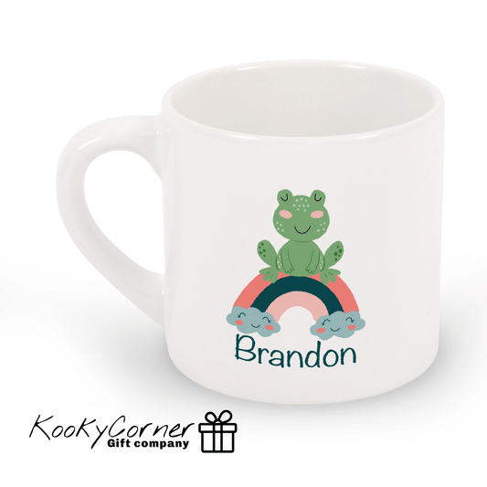 Frog On Rainbow Children's Mug