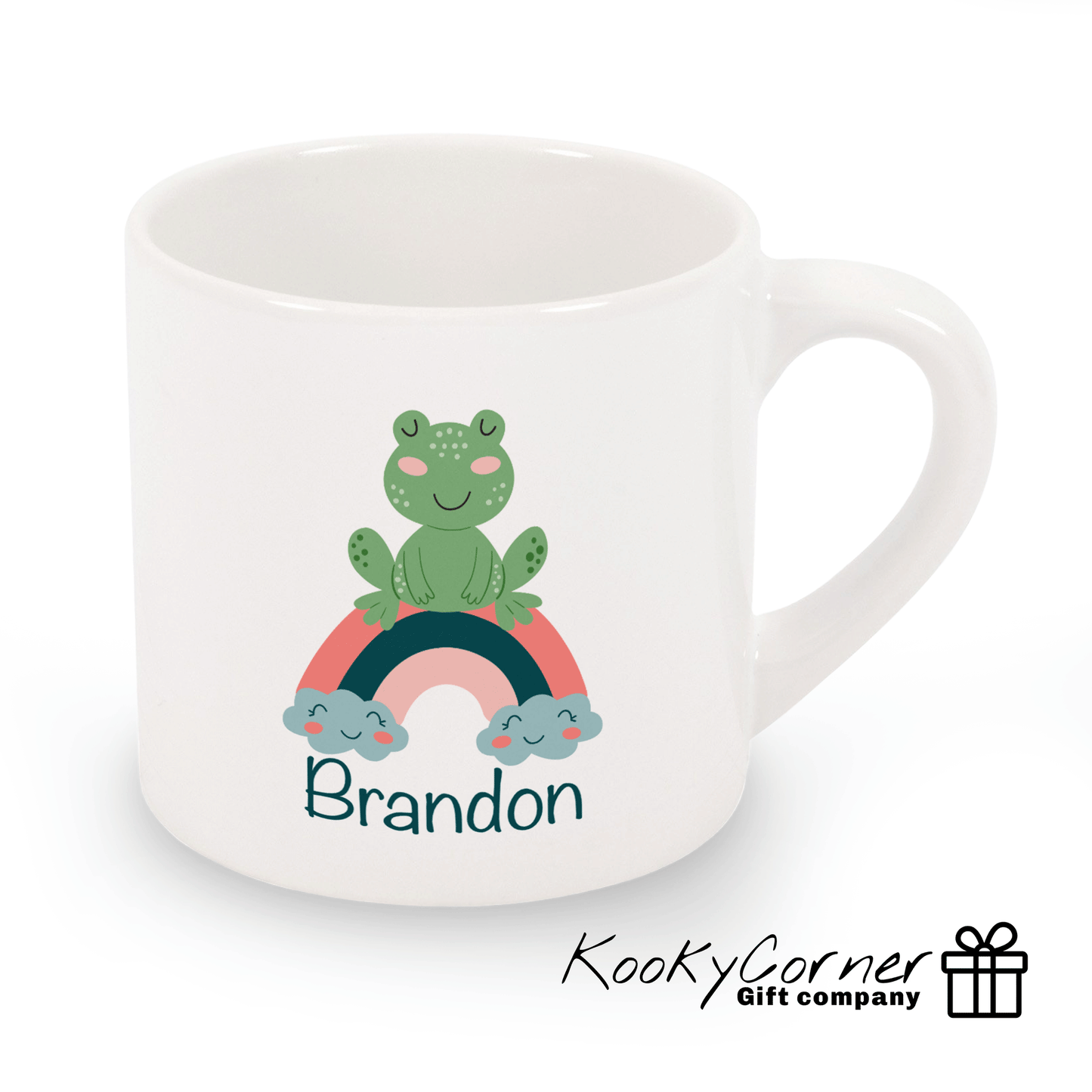 Frog On Rainbow Children's Mug