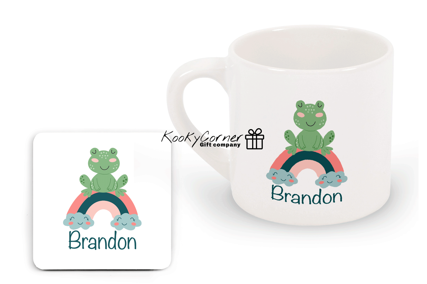 Frog On Rainbow Children's Mug