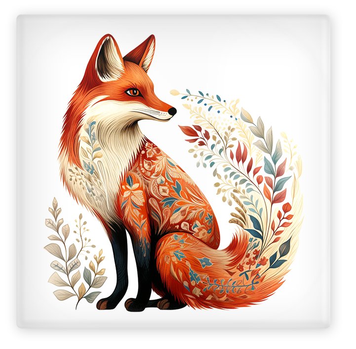 Folklore Fox Glass Coaster Set