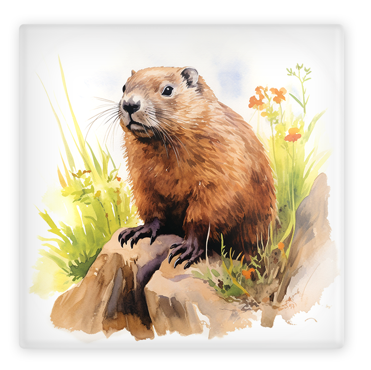 Groundhog Glass Coaster Set