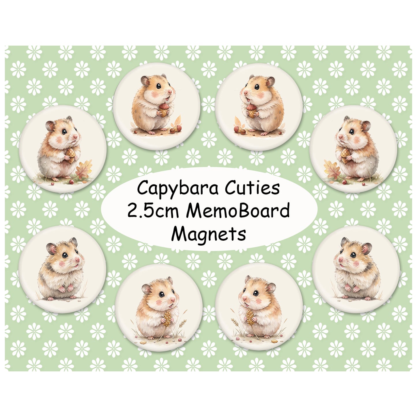 Hamster Cuties Memo Board Magnets