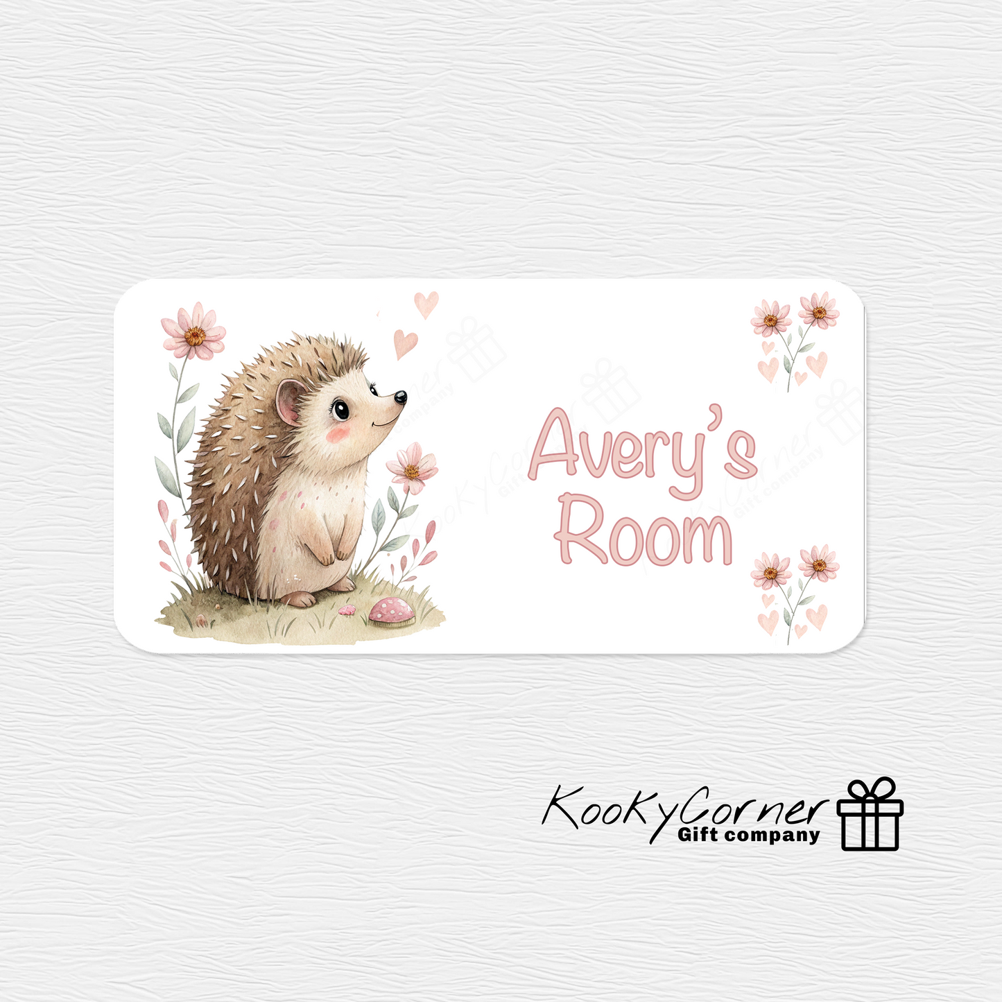 Hattie Hedgehog Children's Door Plaque