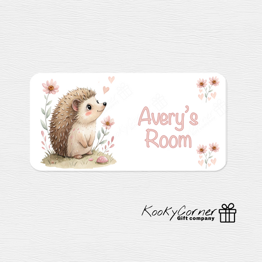 Hattie Hedgehog Children's Door Plaque