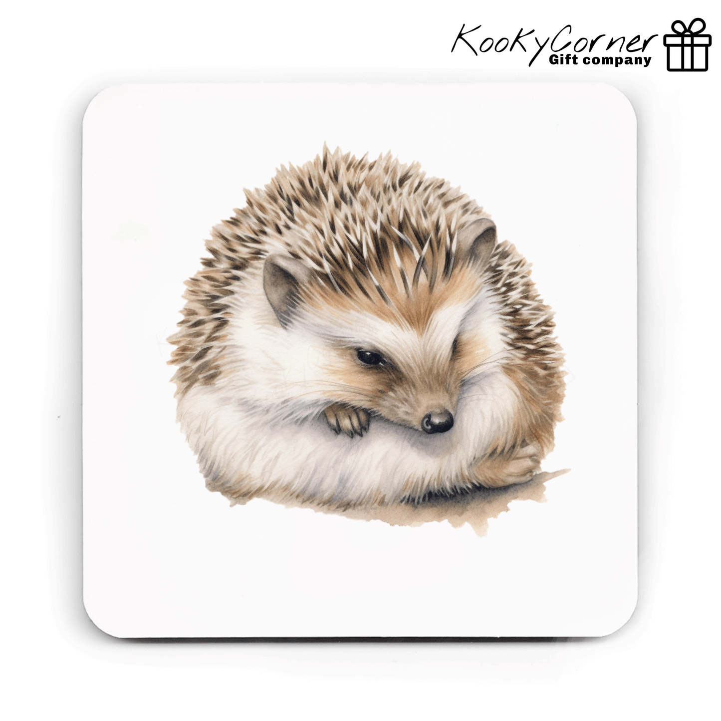 Hedgehog Hardwood Coaster Set
