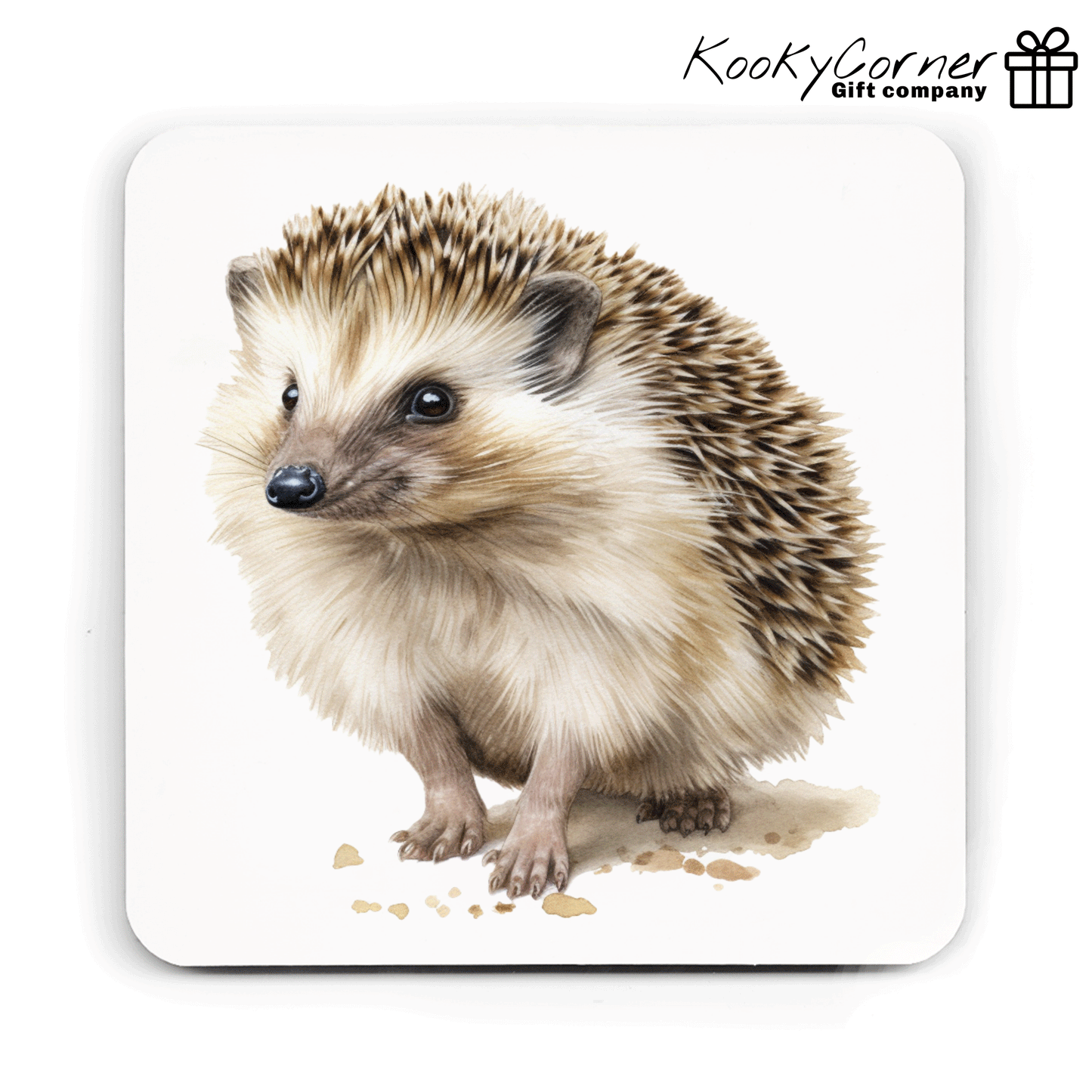 Hedgehog Hardwood Coaster Set