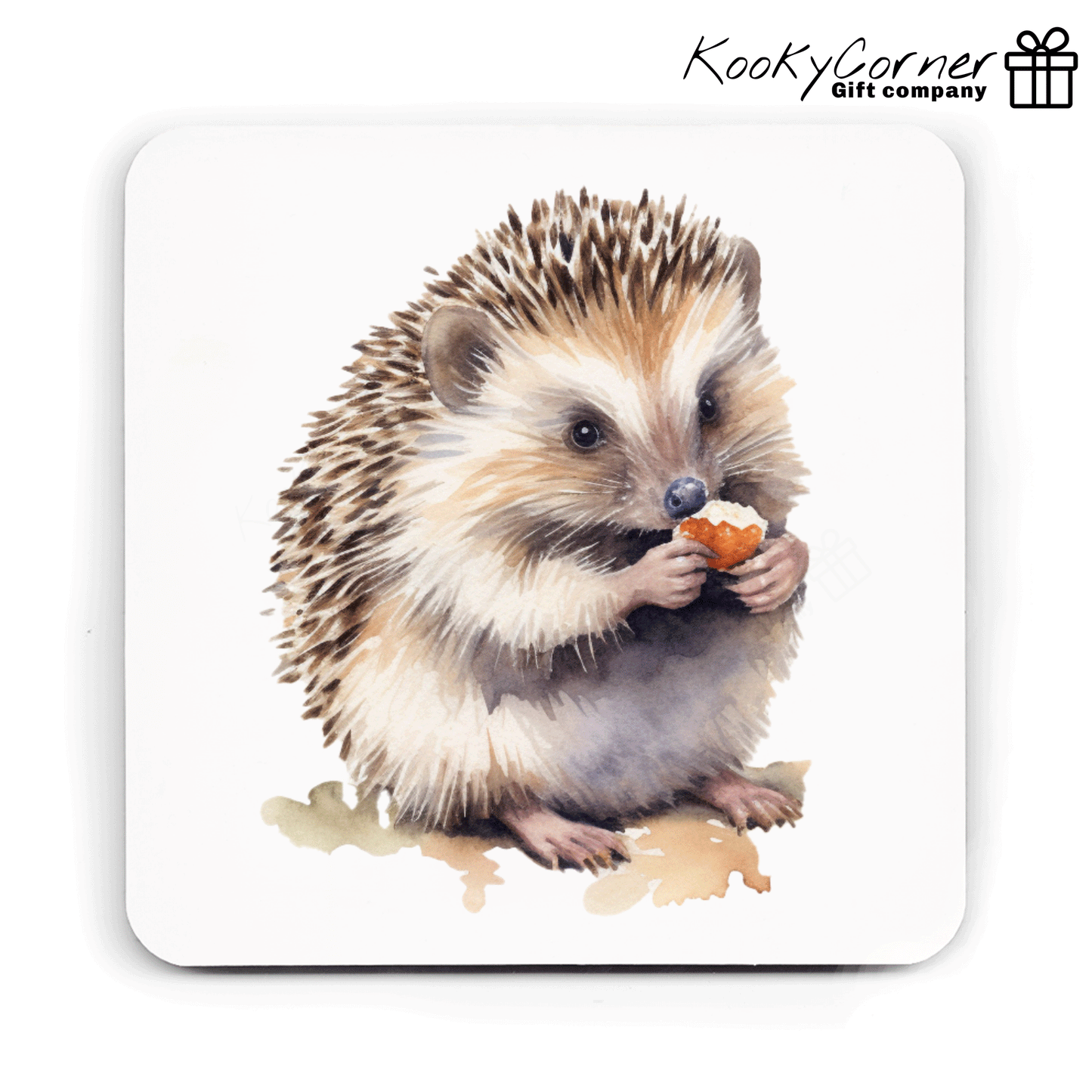 Hedgehog Hardwood Coaster Set