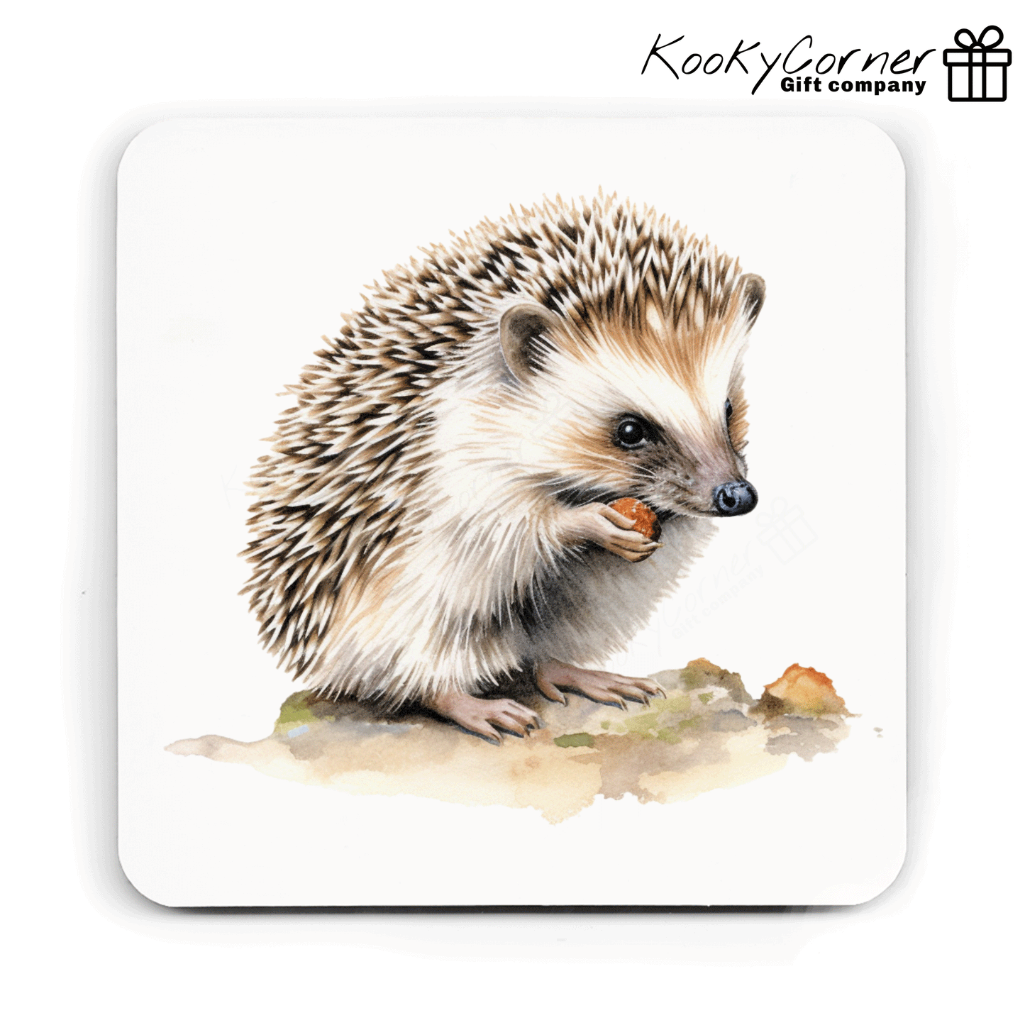 Hedgehog Hardwood Coaster Set