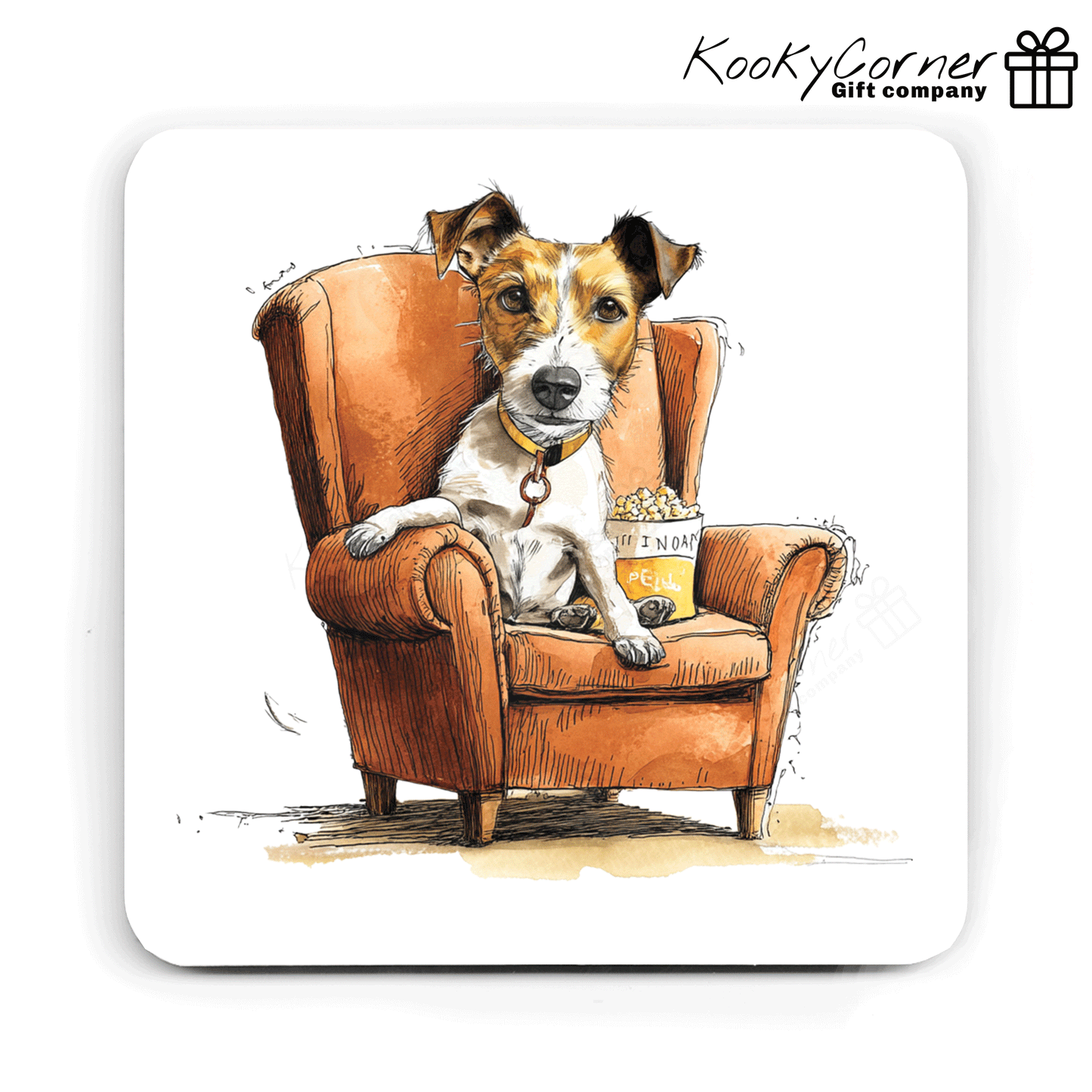 Jack Russell Hardwood Coaster Set