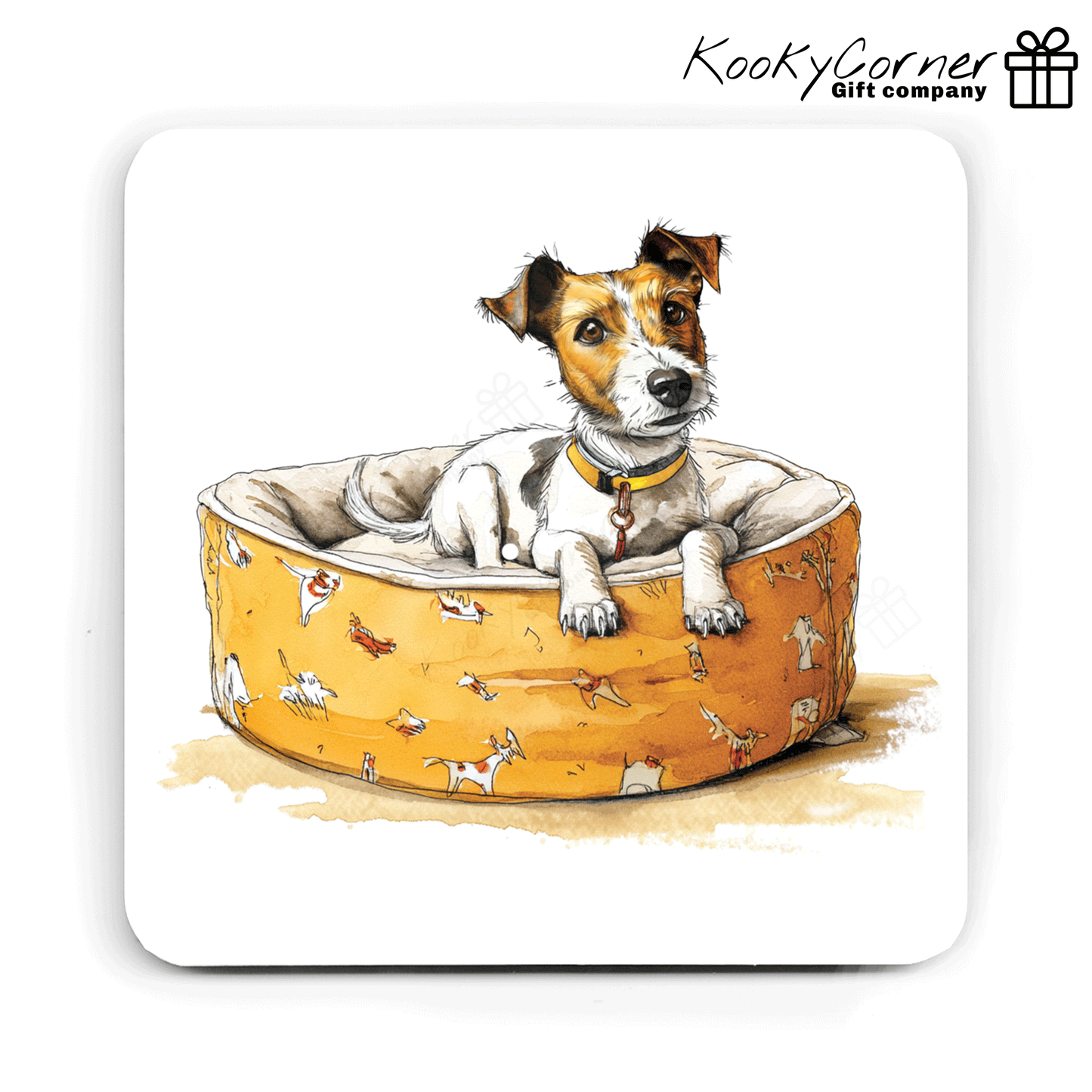 Jack Russell Hardwood Coaster Set