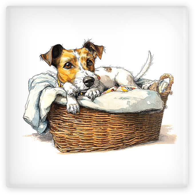 Jack Russell Glass Coaster Set