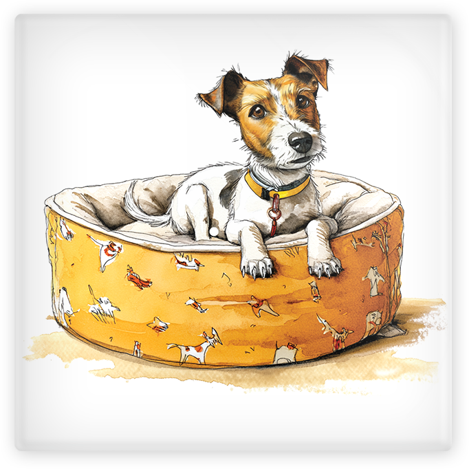Jack Russell Glass Coaster Set